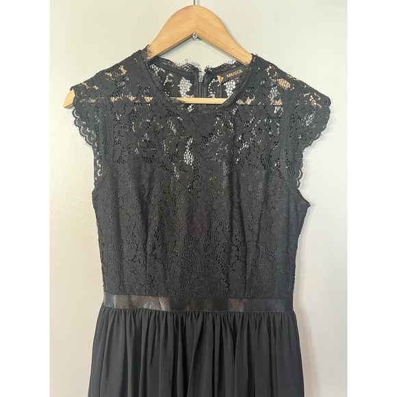 Miusol Black Lace Top Chiffon Skirt Gown Medium NWT - Picture 3 of 5